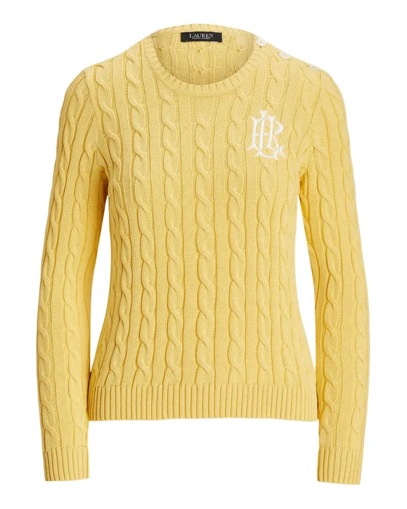 Ralph Lauren Bestickter Pullover mit Zopfmuster - Gelb Gelb