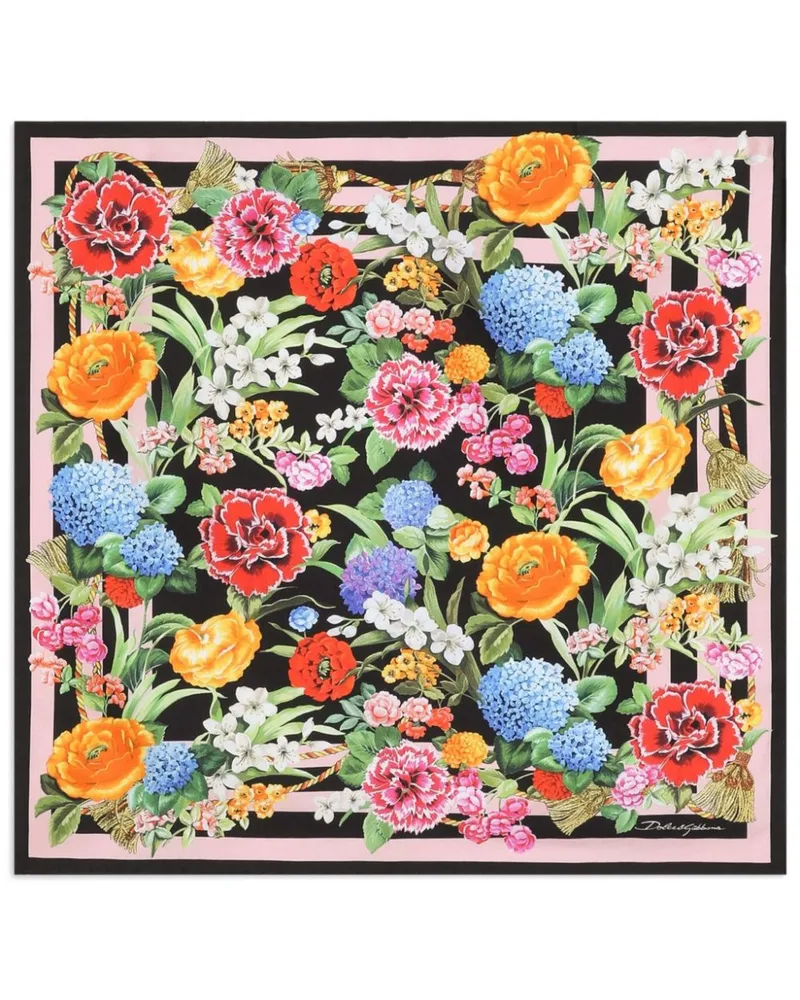 Dolce & Gabbana Bedrucktes Halstuch aus Seide - Schwarz Schwarz