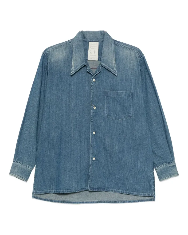 KURO Jeanshemd mit Brusttasche - Schwarz Schwarz