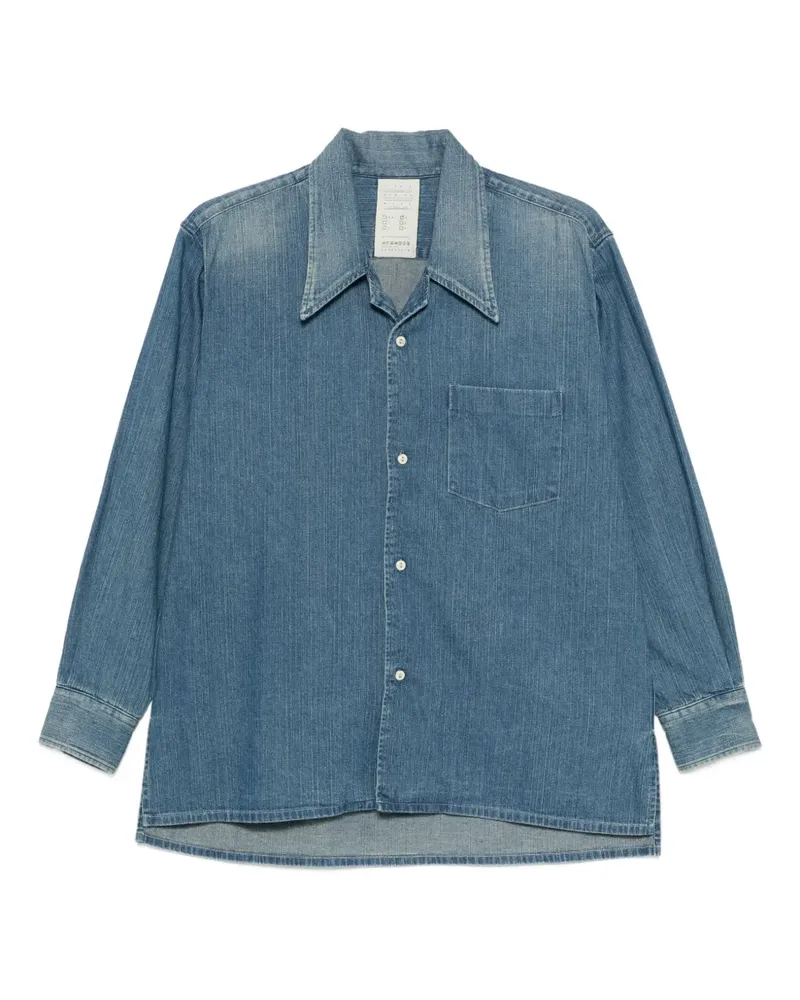 KURO Jeanshemd mit Brusttasche - Schwarz Schwarz