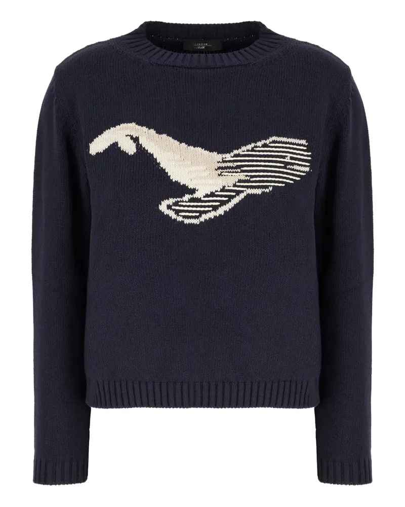 Max Mara Nespola Pullover mit Wal-Stickerei - Blau Blau