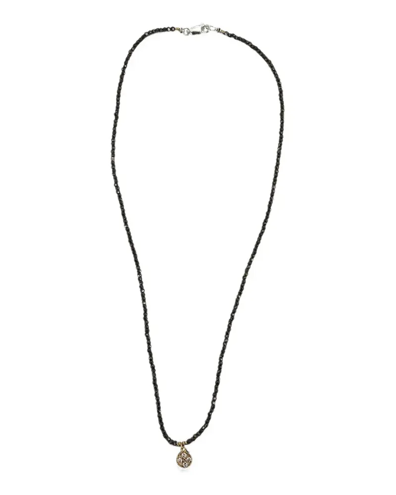 Madison faceted beaded charm necklace - Grau Grau