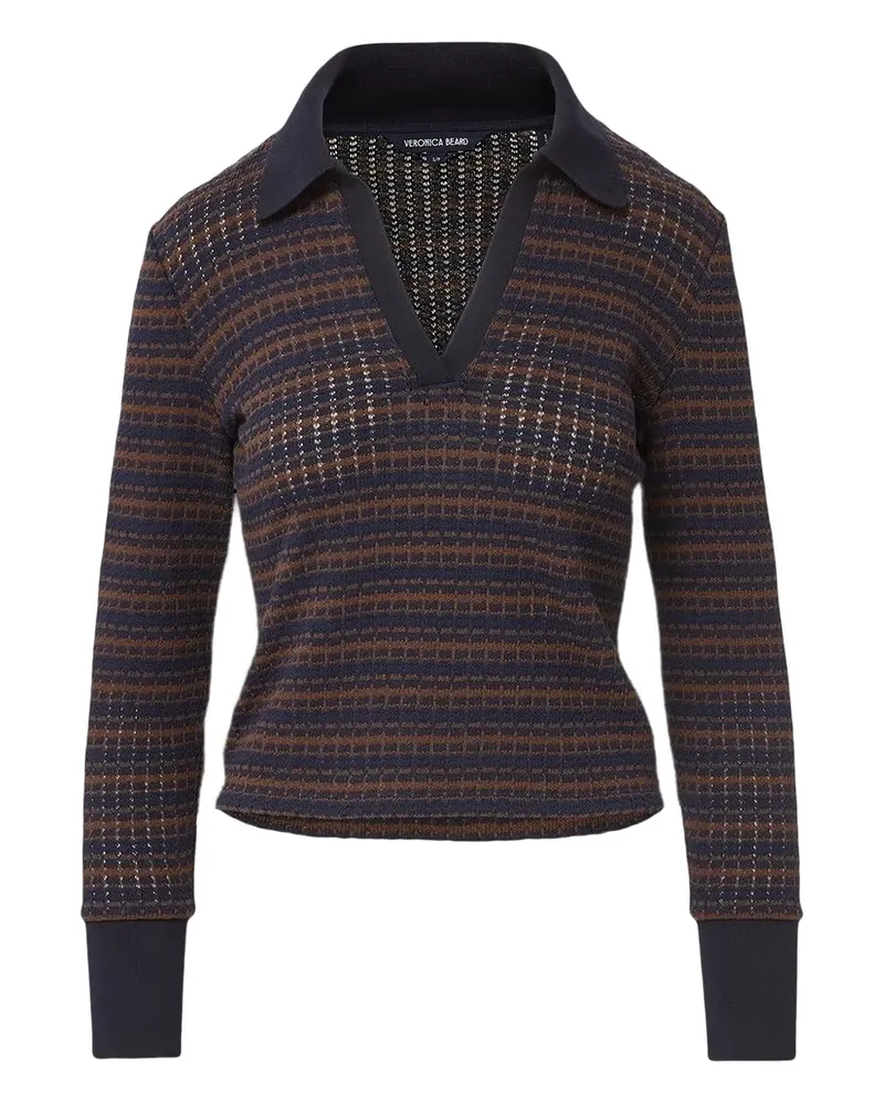 Veronica Beard Gestreiftes Kamal Langarmshirt - Blau Blau