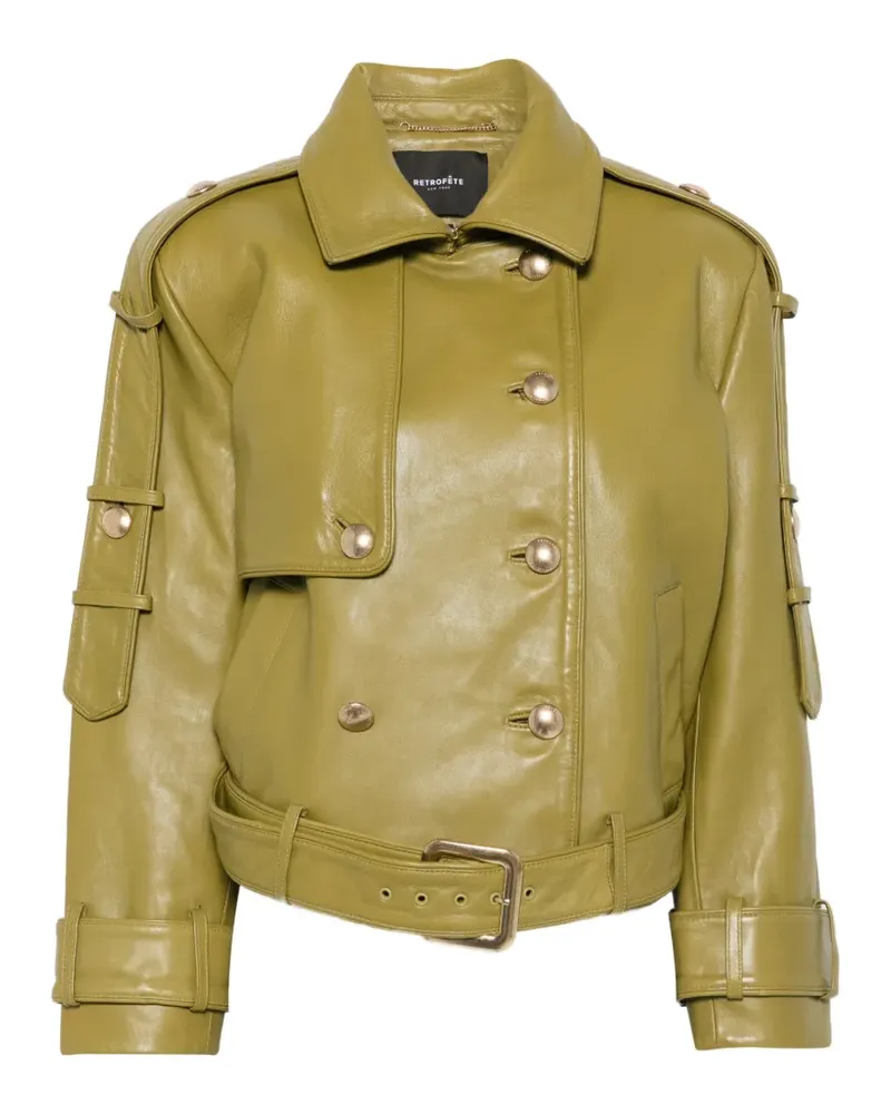 Retrofête Doppelreihige Jacke - Grün Grün