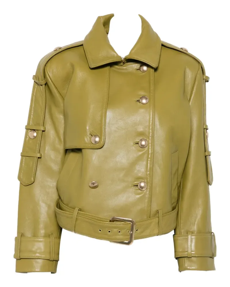 Retrofête double-breasted belted jacket - Grün Grün