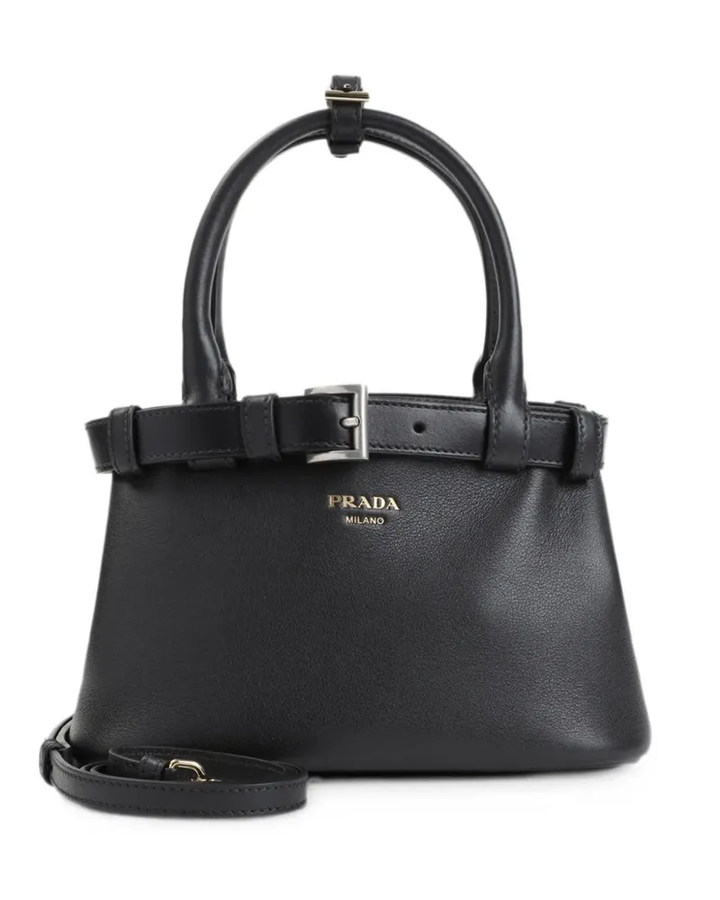 Prada small buckle-detail leather shoulder bag - Schwarz Schwarz