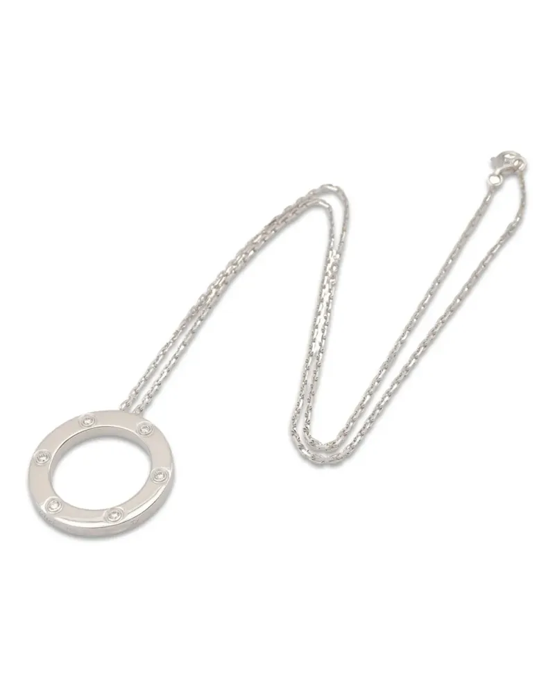 Cartier 2010s Love Circle Halskette mit Diamant - Silber Silber
