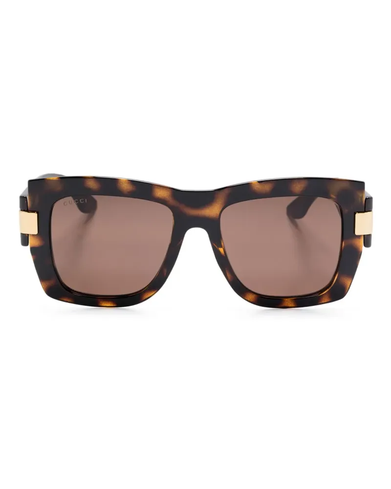 Gucci Sonnenbrille mit eckigem Gestell - Braun Braun