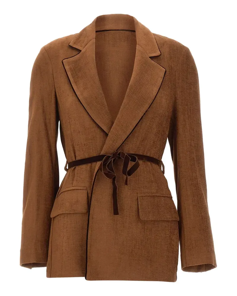Kaos belted suede-effect blazer - Braun Braun