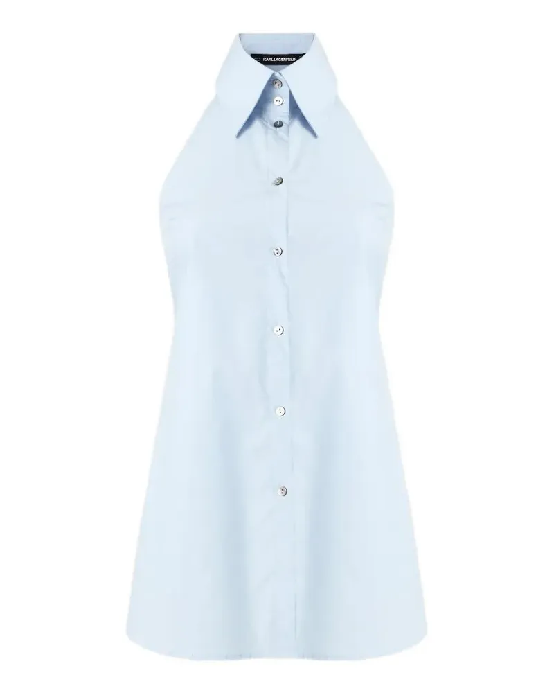 Karl Lagerfeld halter-neck poplin blouse - Blau Blau