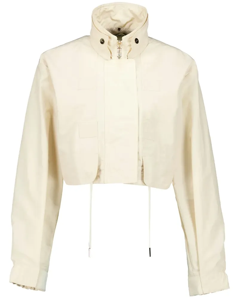 Fendi Cropped-Jacke mit Stehkragen - Nude Nude