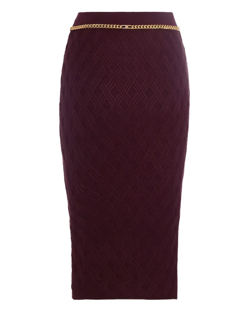 Elisabetta Franchi Midirock mit geometrischem Muster - Rot Rot