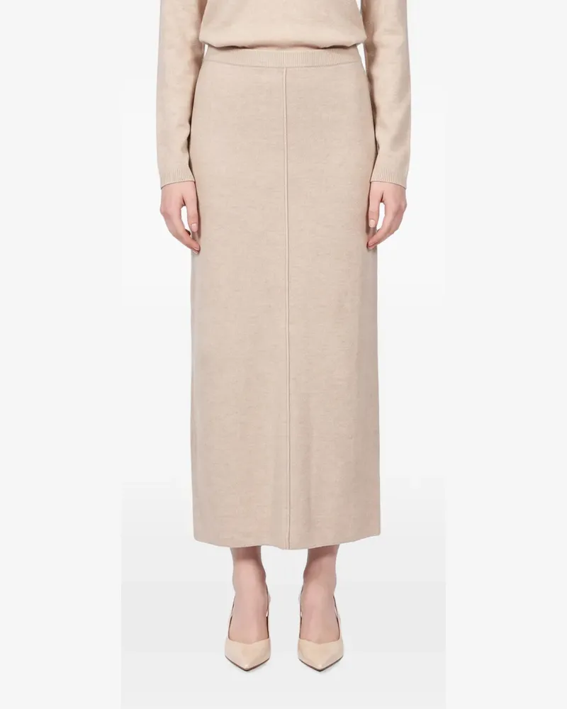 Antonelli Firenze Florida ribbed-trim pencil skirt - Nude Nude