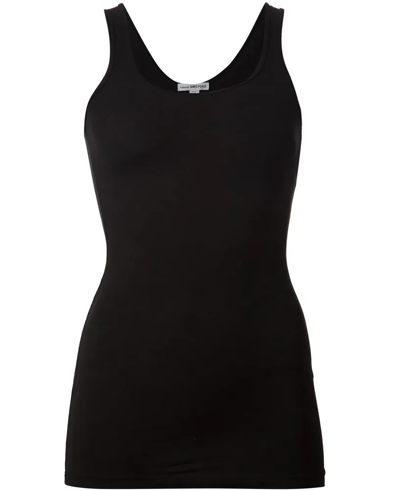 James Perse Enganliegendes Tanktop mit langem Schnitt - Schwarz Schwarz