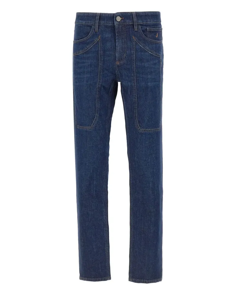 Jeckerson John five-pockets embroidered-logo jeans - Blau Blau