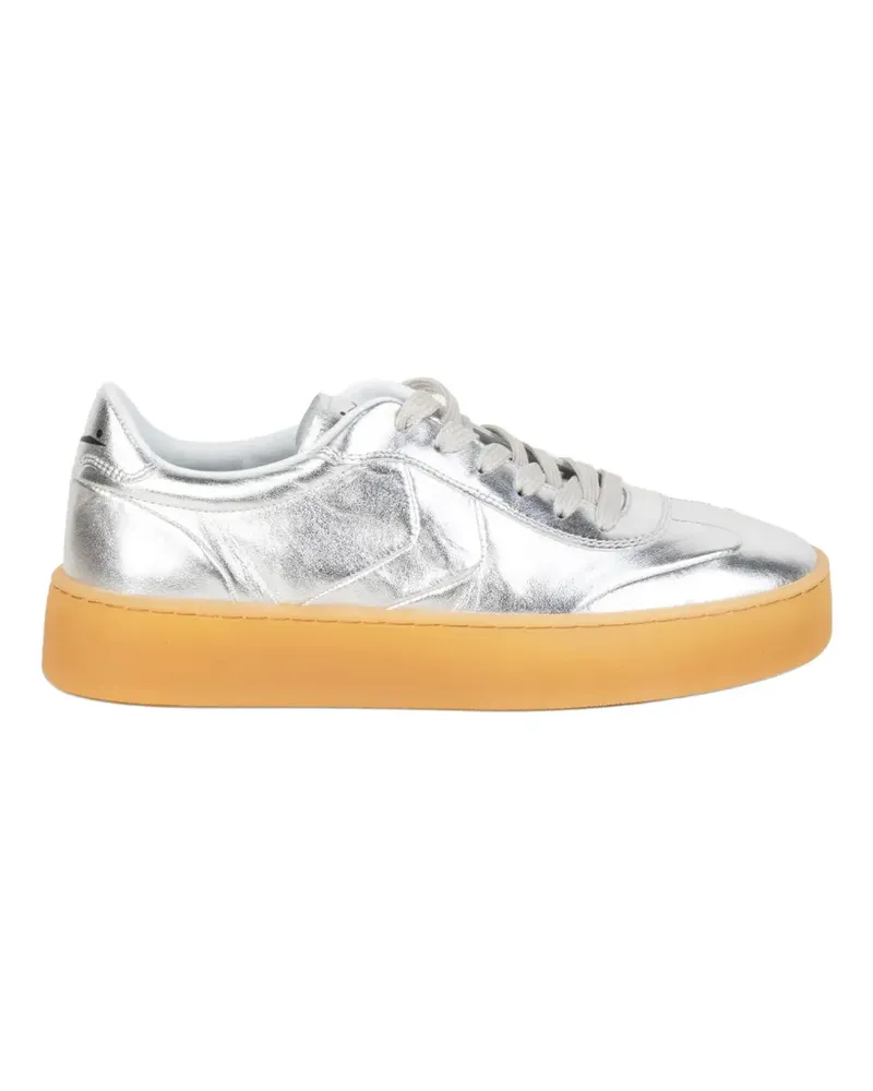 Voile Blanche leather lace-up sneakers - Silber Silber