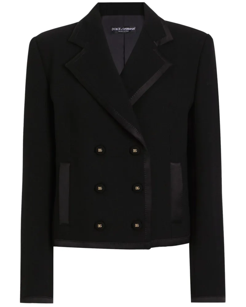 Dolce & Gabbana Blazer mit Satinbesatz - Schwarz Schwarz