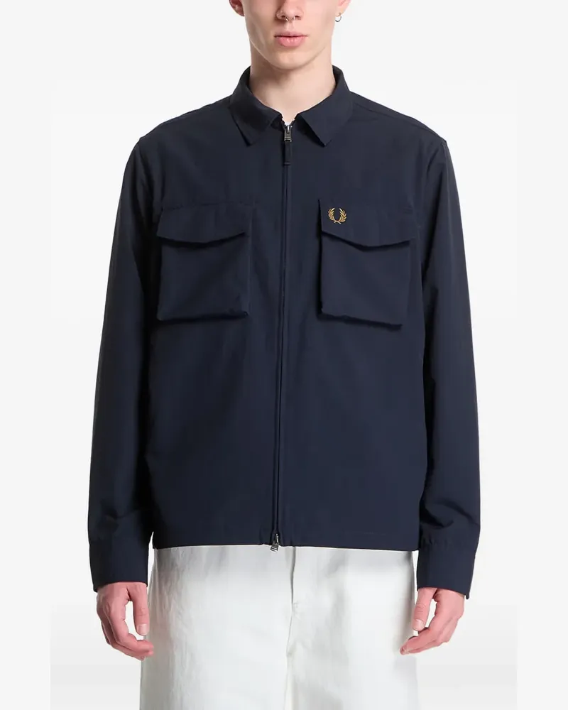 Fred Perry logo-detail overshirt - Blau Blau