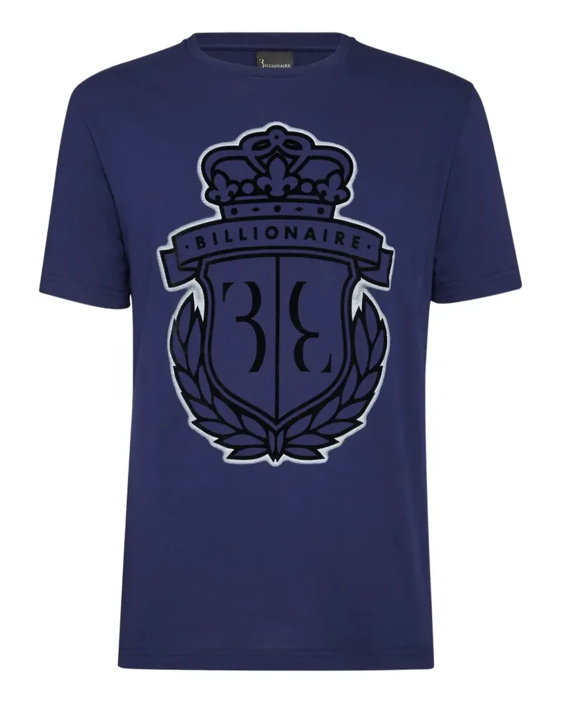 Billionaire T-Shirt mit Wappen-Print - Blau Blau