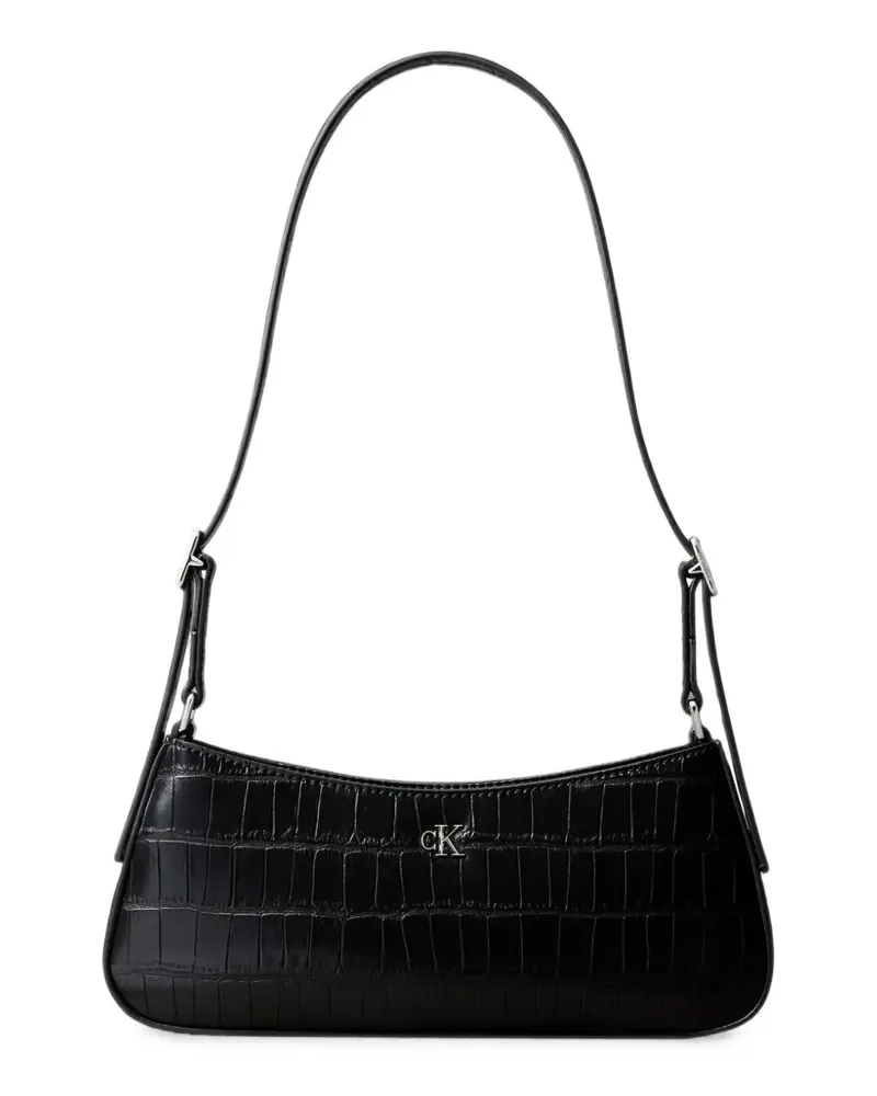 Calvin Klein Monogram croc-effect shoulder bag - Schwarz Schwarz