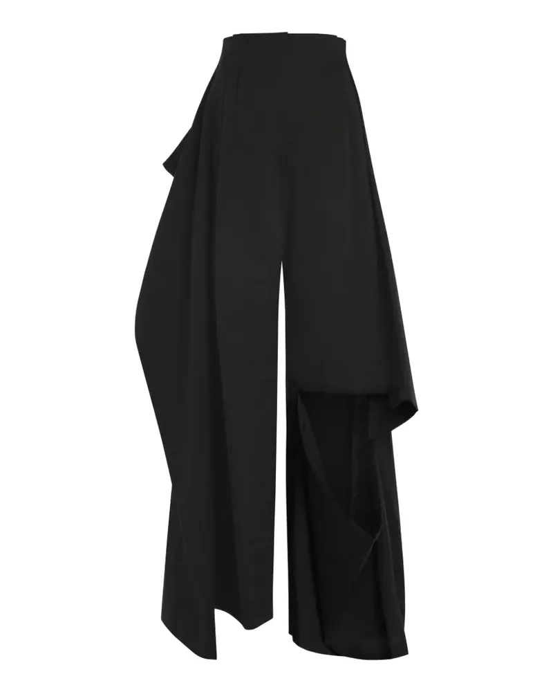 A.W.A.K.E. Drapierte Hose mit Schlitz - Schwarz Schwarz