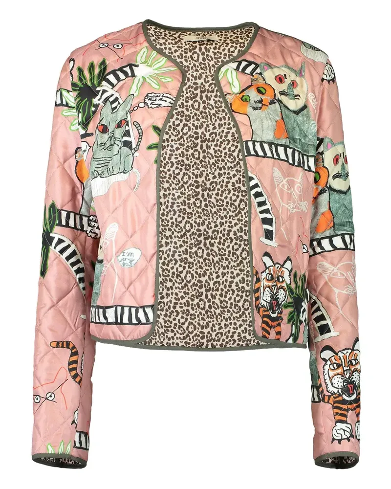 ODEEH open quilted print jacket - Rosa Rosa