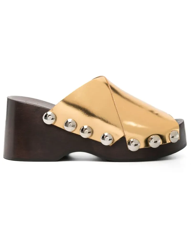 Ganni Clogs mit Nieten - Gelb Gelb
