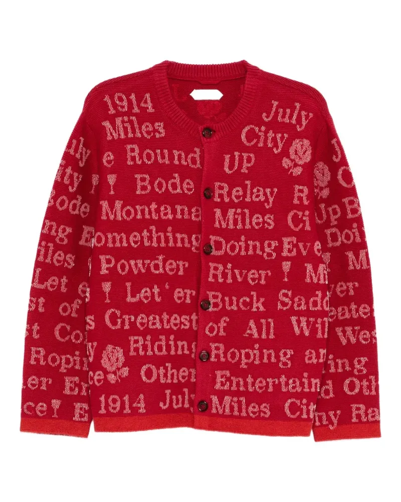 BODE beaded round-neck cardigan - Rot Rot
