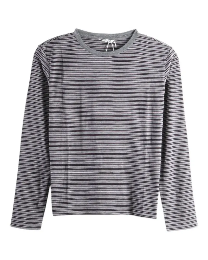 AURALEE Gestreiftes T-Shirt - Grau Grau