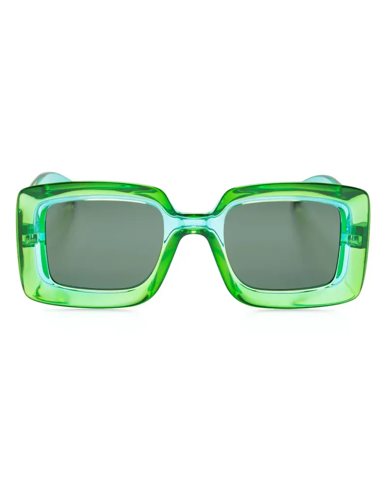 Gucci Sonnenbrille mit eckigem Gestell - Grün Grün