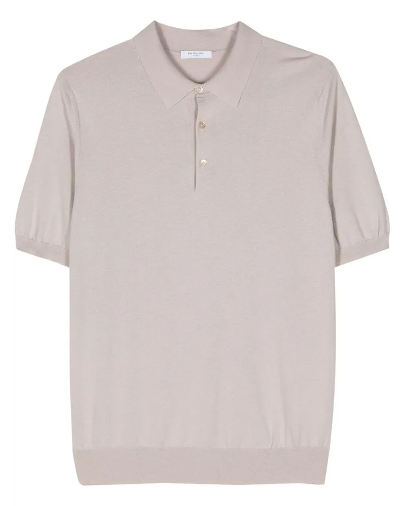 Boglioli Fein gestricktes Poloshirt - Nude Nude
