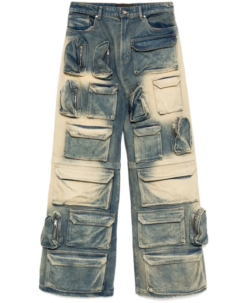 WHO DECIDES WAR Rave Cargo-Jeans - Blau Blau