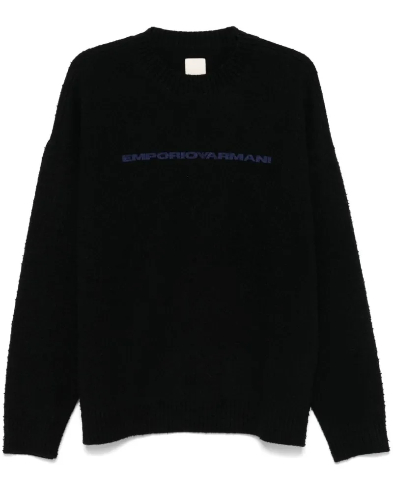 Emporio Armani Pullover mit Logo-Print - Schwarz Schwarz