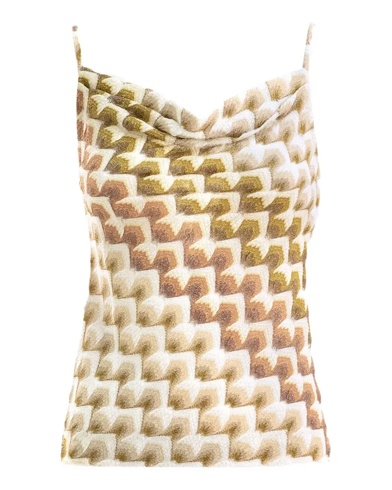 Missoni lace motif top with draped neckline - Nude Nude