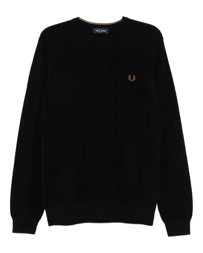 Fred Perry Oberteil aus Piqué - Schwarz Schwarz