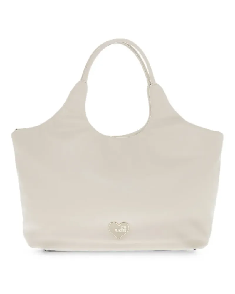 Moschino Shopper mit Logo-Schild - Nude Nude