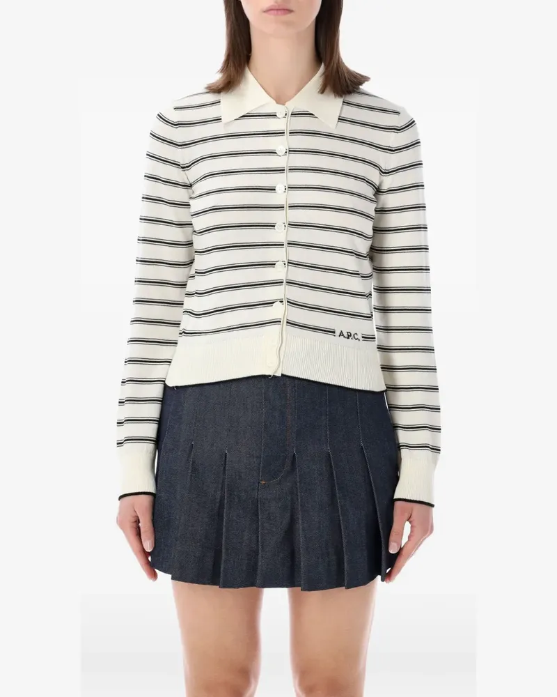 A.P.C. Cardigan mit Streifenmuster - Weiß Weiß