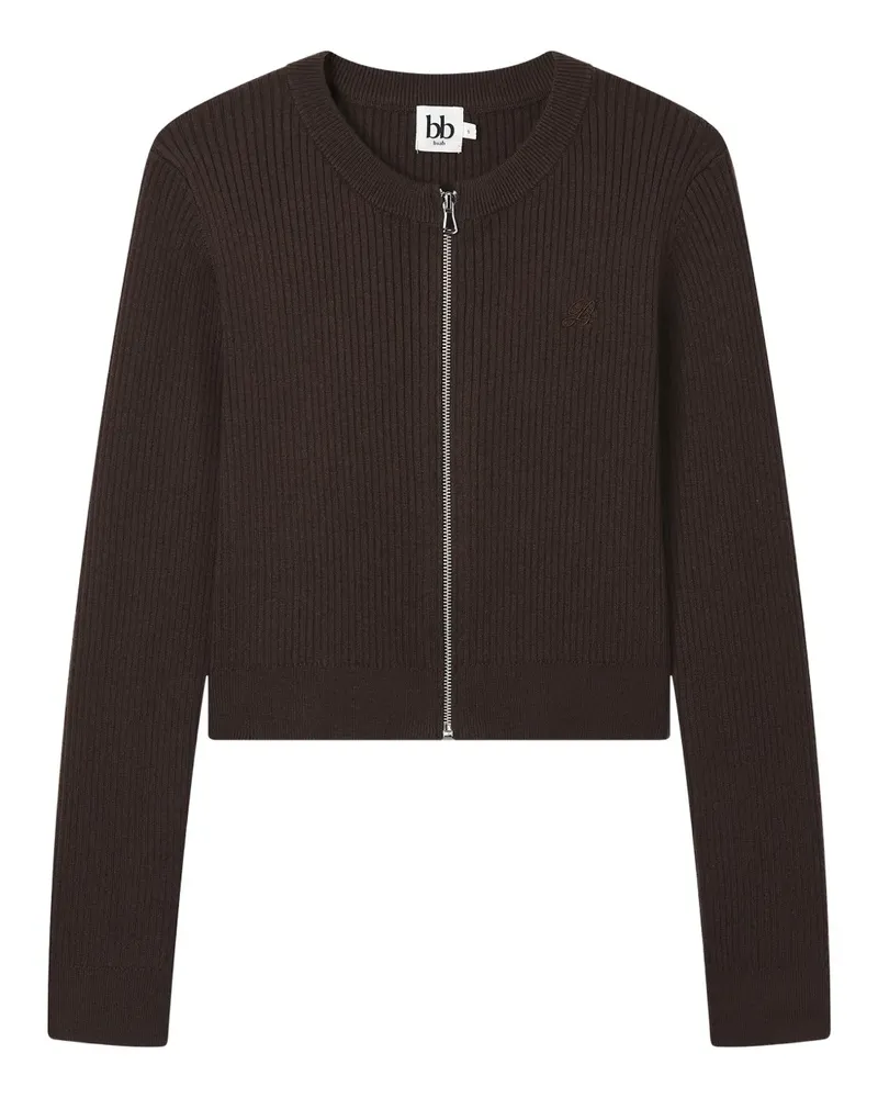 b+ab Gerippter Cardigan - Braun Braun