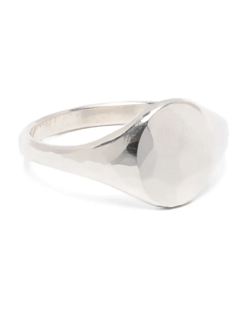 WERKSTATT:MÜNCHEN hammered signet ring - Silber Silber