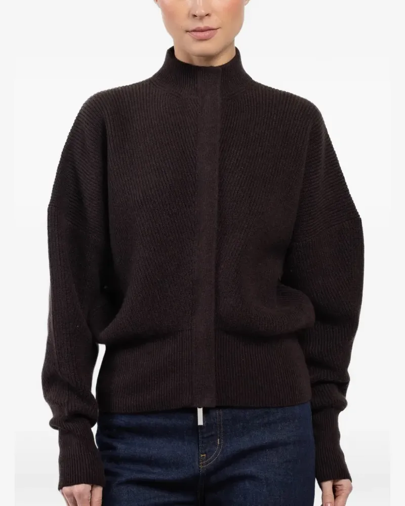 Sa Su Phi stand-collar zip cardigan - Braun Braun