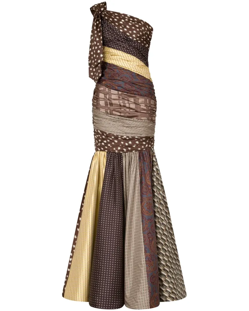 Moschino Kleid im Patchwork-Design - Braun Braun