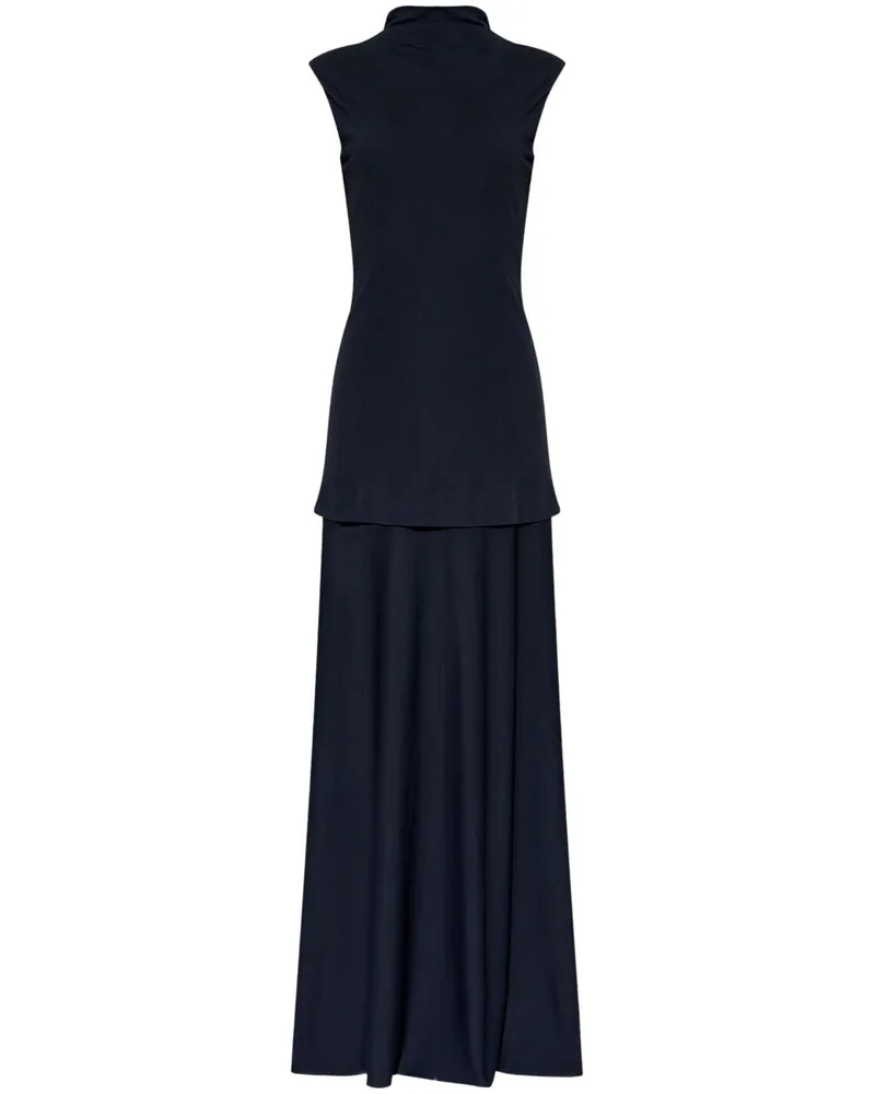 Jil Sander layered sleeveless maxi dress Blau