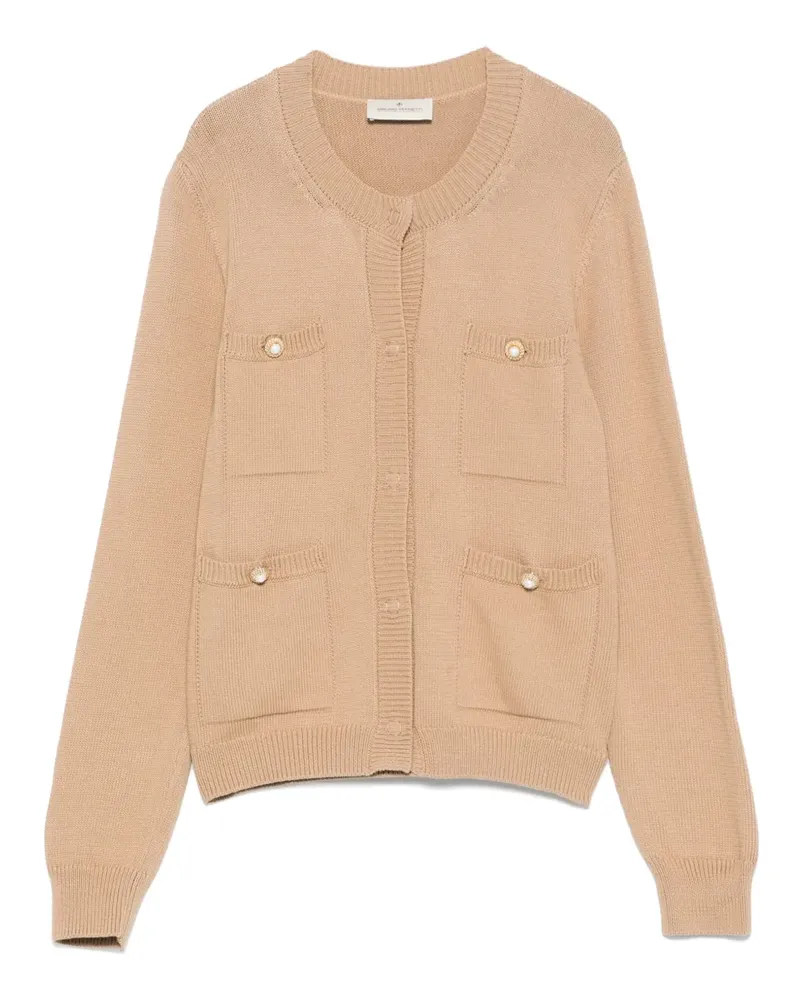 Bruno Manetti Cardigan mit Knopfdetail - Braun Braun