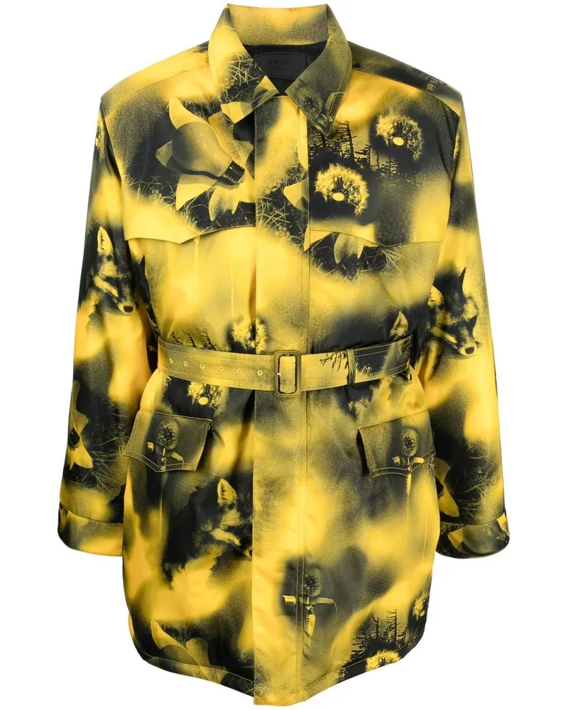 Prada Parka aus Re-Nylon mit Print - Gelb Gelb