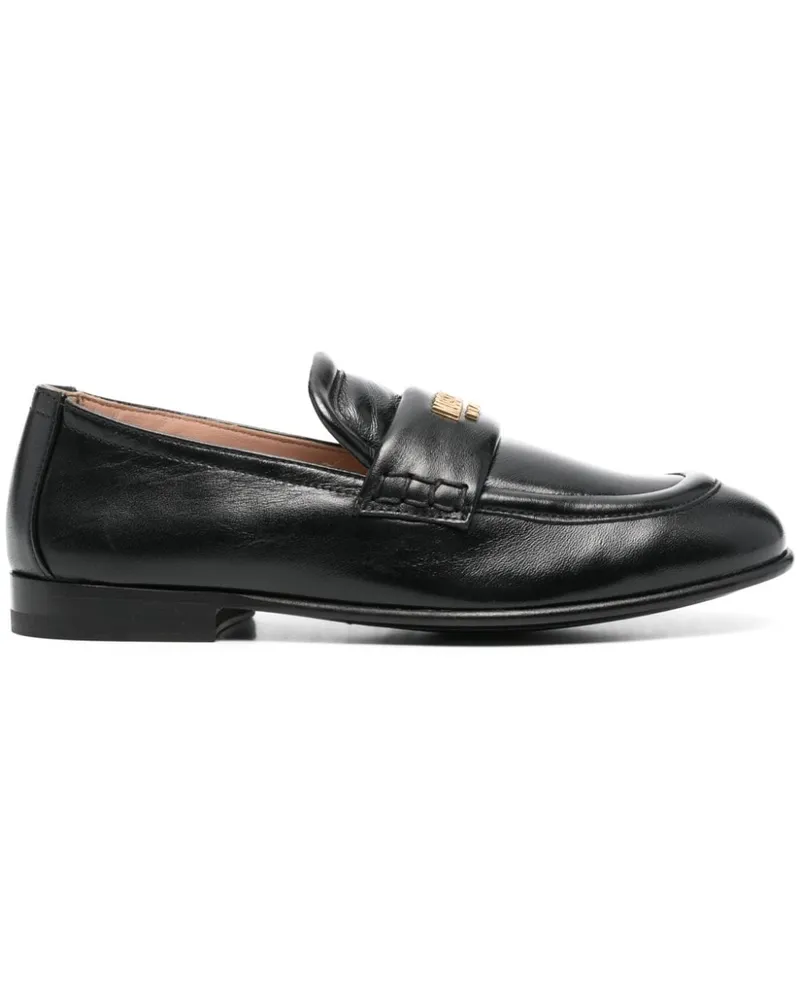 Moschino Loafer mit Logo Schwarz