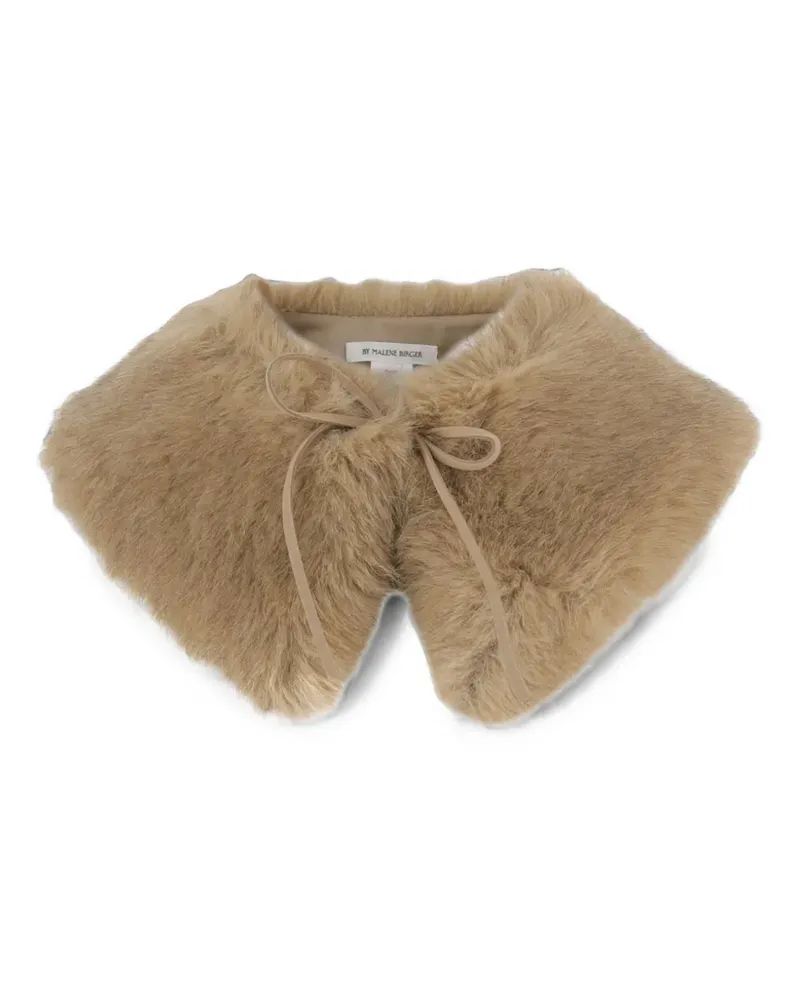 By Malene Birger Cowie faux-fur tie-fastening scarf - Nude Nude