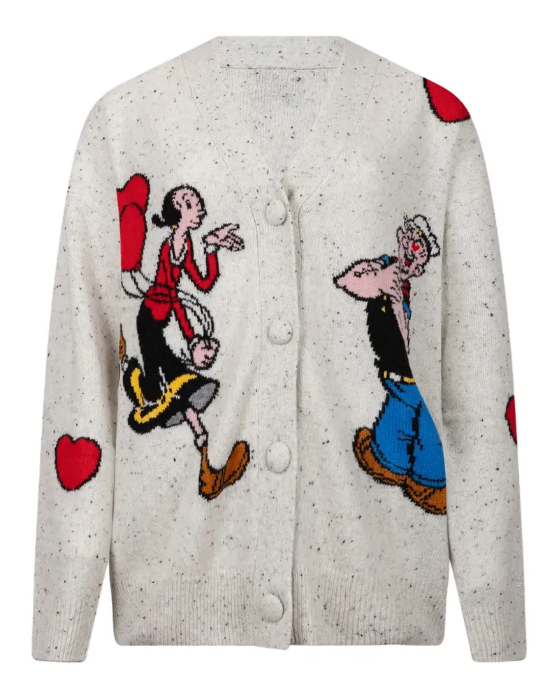 MC2 Saint Barth Sasi Cardigan mit Popeye-Intarsie - Grau Grau
