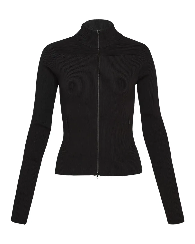 Alexander Wang Gerippter Cardigan mit Reißverschluss - Schwarz Schwarz