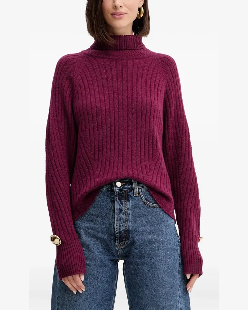 Simona Corsellini Gerippter Rollkragenpullover - Violett Violett