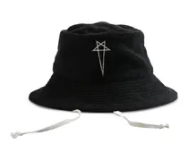 embroidered-motif bucket hat - Schwarz